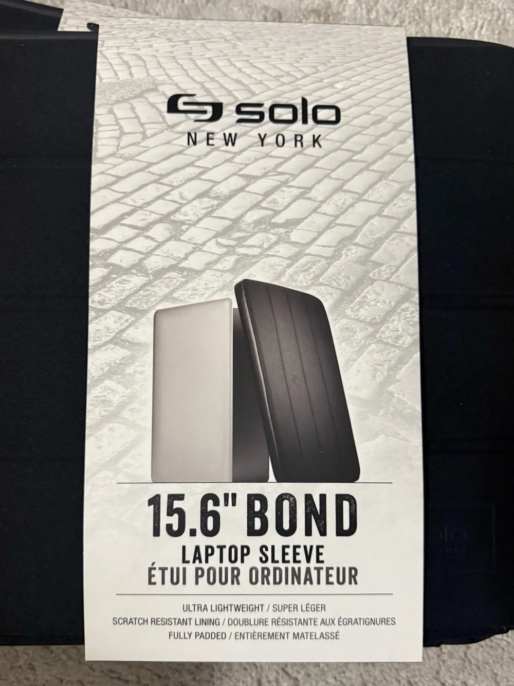 Solo New York 15.6” Bond Laptop Sleeve Black NWT